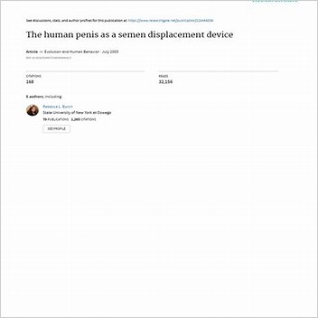 Human Penis Semen Displacement